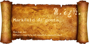 Markfeld Ágosta névjegykártya